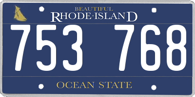 RI license plate 753768