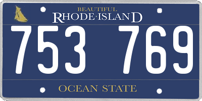RI license plate 753769