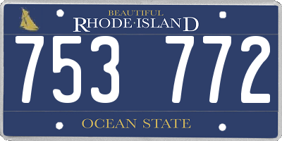RI license plate 753772