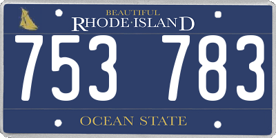 RI license plate 753783