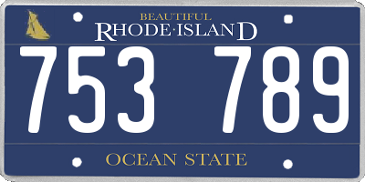 RI license plate 753789