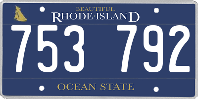 RI license plate 753792