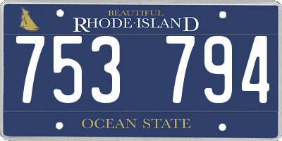 RI license plate 753794