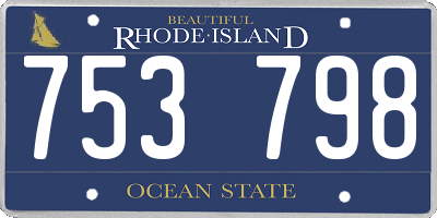 RI license plate 753798