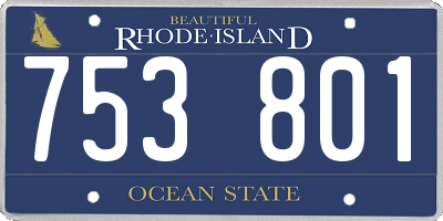 RI license plate 753801