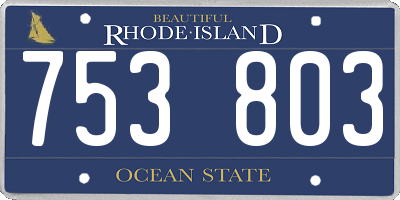 RI license plate 753803