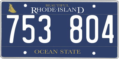 RI license plate 753804