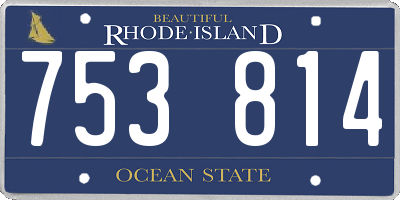 RI license plate 753814