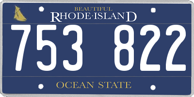 RI license plate 753822