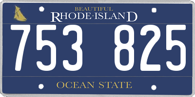RI license plate 753825