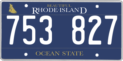 RI license plate 753827