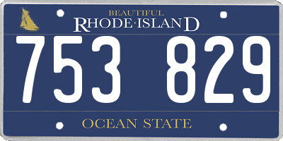 RI license plate 753829
