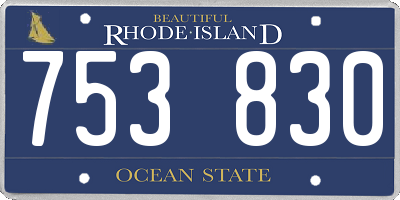 RI license plate 753830