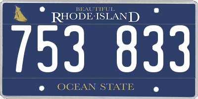 RI license plate 753833
