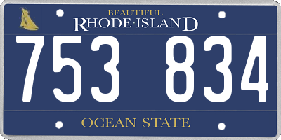 RI license plate 753834