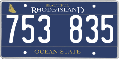 RI license plate 753835