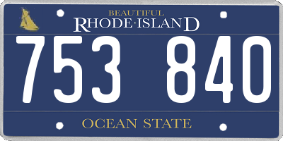 RI license plate 753840