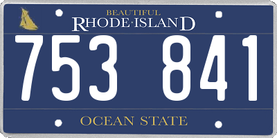 RI license plate 753841