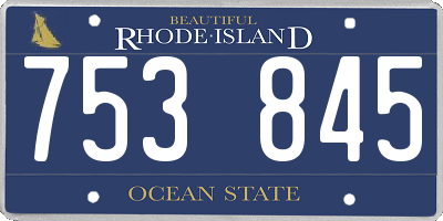 RI license plate 753845