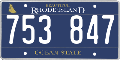 RI license plate 753847