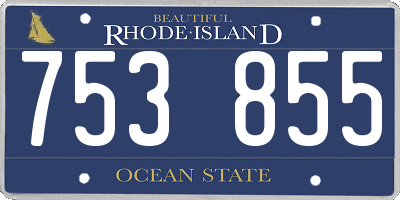 RI license plate 753855