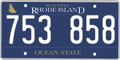 RI license plate 753858