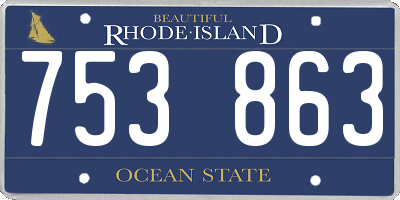 RI license plate 753863