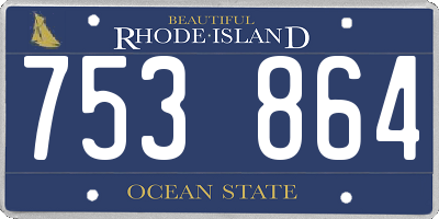RI license plate 753864
