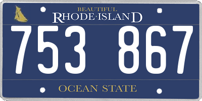 RI license plate 753867