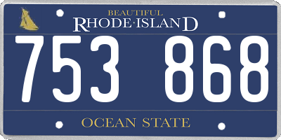 RI license plate 753868