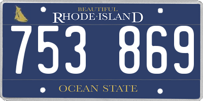 RI license plate 753869