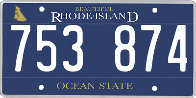 RI license plate 753874