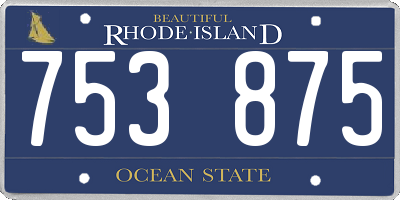 RI license plate 753875