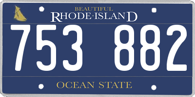 RI license plate 753882