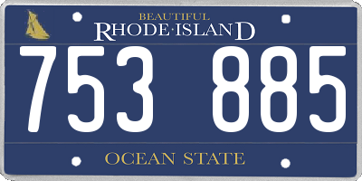 RI license plate 753885