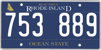 RI license plate 753889