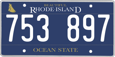RI license plate 753897