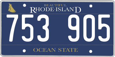 RI license plate 753905