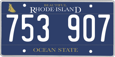 RI license plate 753907