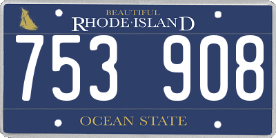 RI license plate 753908