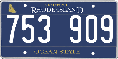 RI license plate 753909