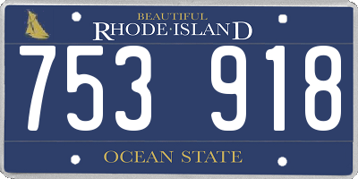 RI license plate 753918