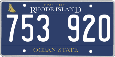 RI license plate 753920