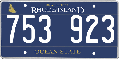 RI license plate 753923