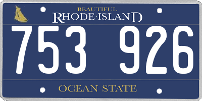 RI license plate 753926