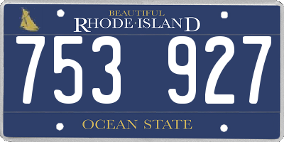 RI license plate 753927