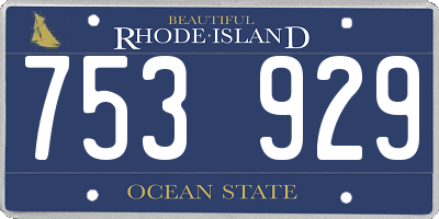 RI license plate 753929
