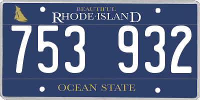 RI license plate 753932