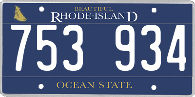 RI license plate 753934
