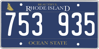 RI license plate 753935